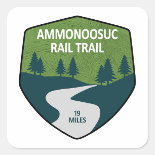 Ammonoosuc Rail Trail New Hampshire Square Sticker