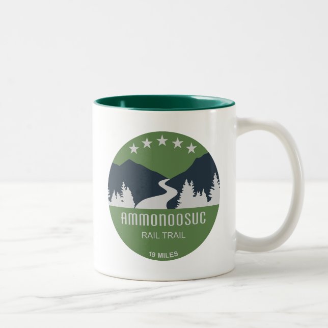 Ammonoosuc Rail Trail New Hampshire Two-Tone Coffee Mug (Right)
