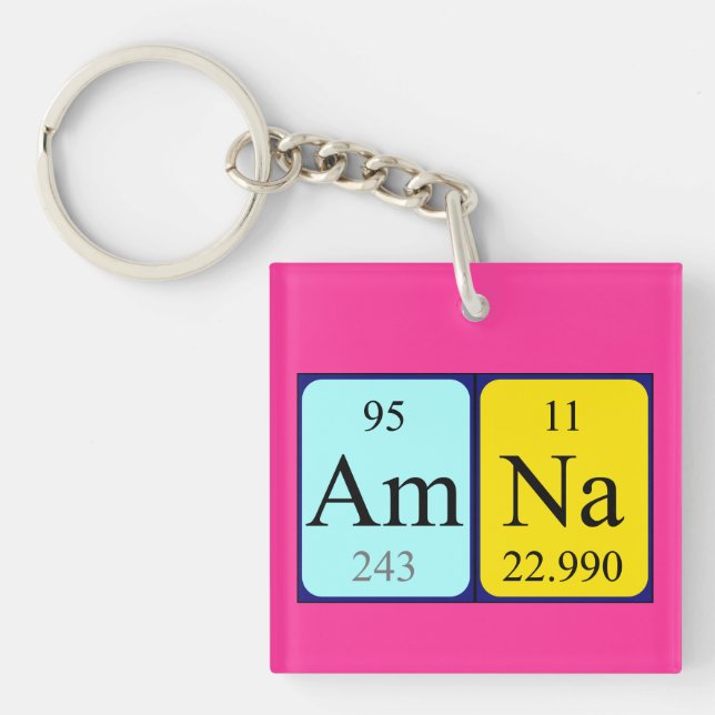 Amna periodic table name keyring (Front)