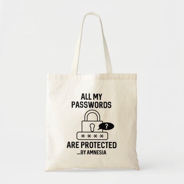 Amnesia Passwords Tote Bag (Front)