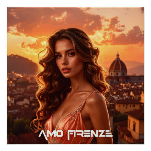 AMO FIRENZE - I LOVE FLORENCE - ITALY POSTER
