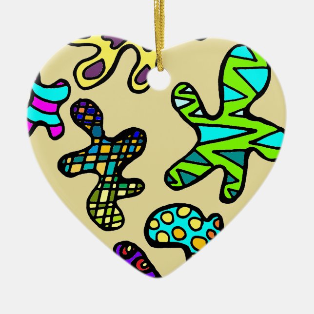 Amoebas! Ceramic Tree Decoration (Front)