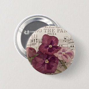 Among The Pansies 6 Cm Round Badge