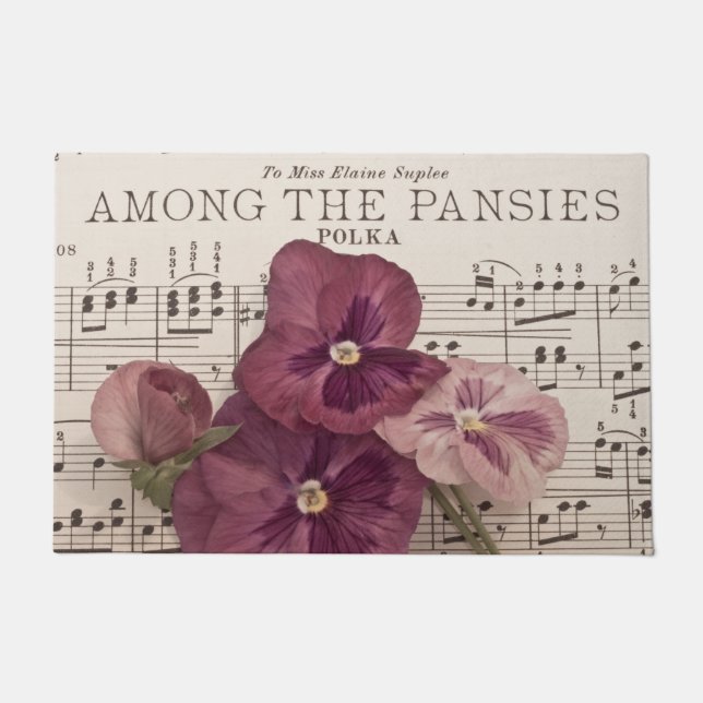 Among The Pansies  Doormat (Front)