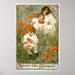 Among the Poppies 1904 Poster