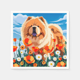 AMONG THE POPPIES Chow Napkin