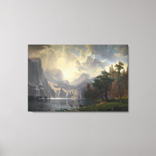 Among The Sierra Nevada By Albert Bierstadt Canvas Print