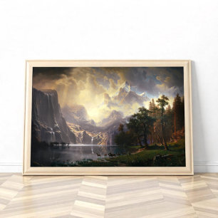 Among the Sierra Nevada, California, Bierstadt Art Poster