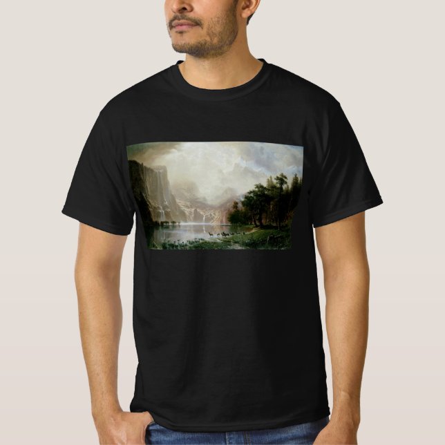 Among the Sierra Nevada Mountains by Bierstadt T-Shirt (Front)