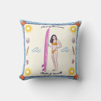 Among the waves, she finds herself. cushion