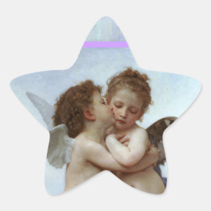 Amor and Psyche as Children Wedding Party Star Sticker