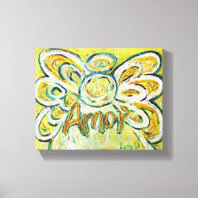 Amor Angel Word Art Painting Wrapped Canvas (Front)