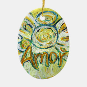 Amor Angel Word (Spanish "Love") Holiday Ornament