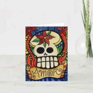 Amor Day of the Dead Sugar Skull Card