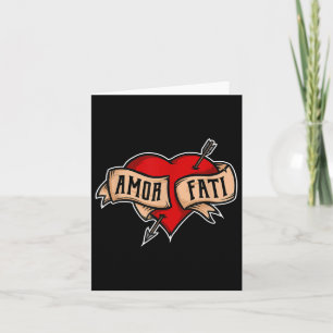 Amor Fati - Clic Nietzsche Tattoo Heart Design Card