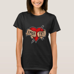 Amor Fati - Clic Nietzsche Tattoo Heart Design T-Shirt