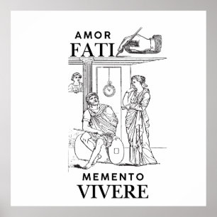 Amor Fati Philosophy Line Art Poster