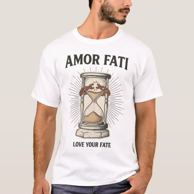 Amor Fati Stoic Hourglass Broken Chains T-Shirt (Front)