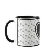 Amor Grey glossy hearts cute romantic pattern 