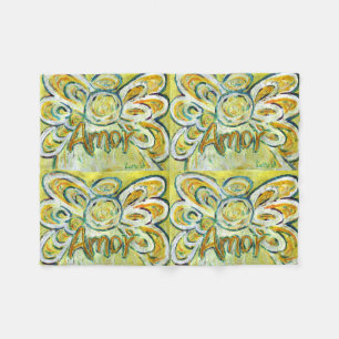 Amor Guardian Angel Art Custom Fleece Blanket