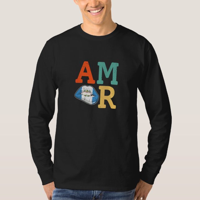 Amor Guatemala flag lips T-Shirt (Front)