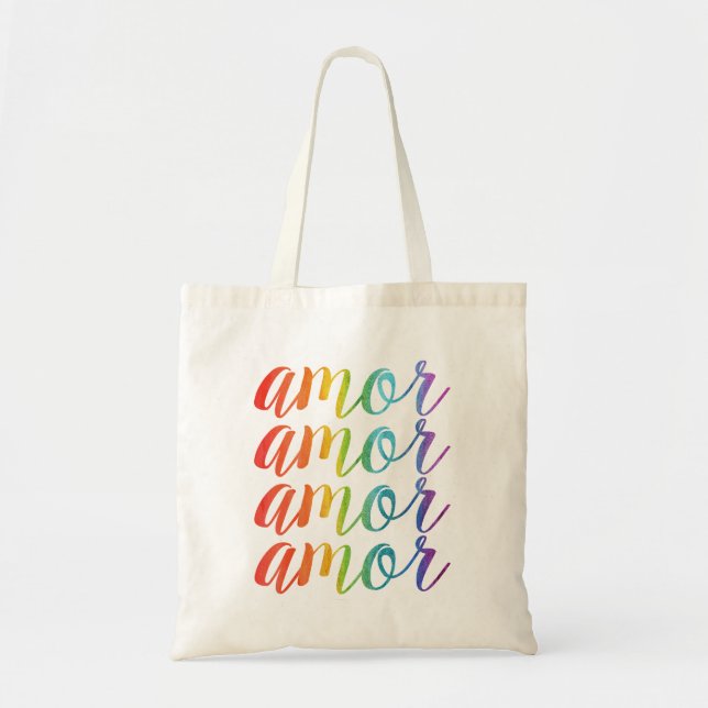 Amor in Rainbows Tote Bag (Front)