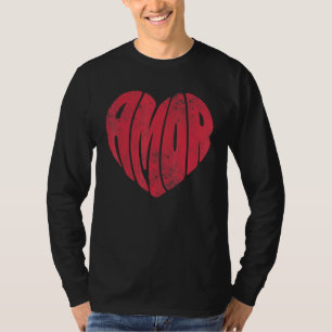 AMOR Love Valentine's Day Retro Groovy Valentine H T-Shirt