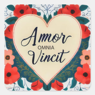 Amor Omnia Vincit   - quote  Square Sticker