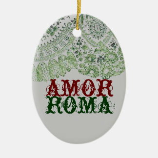 Amor Roma With Green Lace Ceramic Tree Decoration
