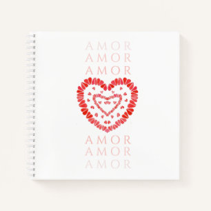 AMOR-SPANISH LOVE 8.5x8.5 Spiral Notebook