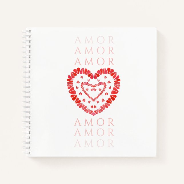 AMOR-SPANISH LOVE 8.5x8.5 Spiral Notebook (Front)