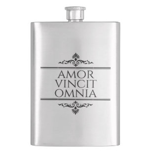 Amor Vincit Omnia Hip Flask