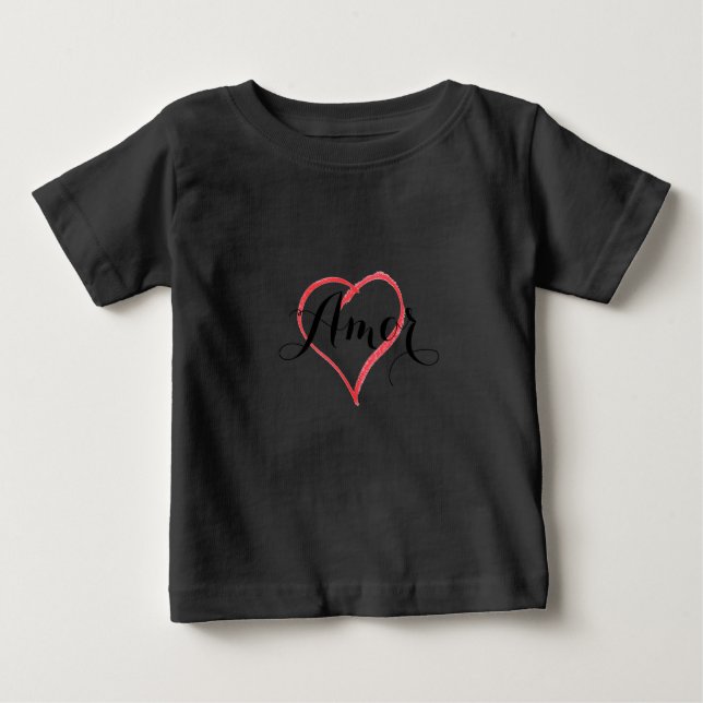 Amor with Heart - Customise Baby T-Shirt (Front)