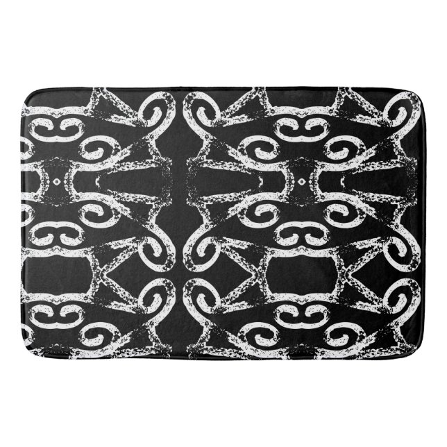 Amora a Black and White Bath Mat (Front)