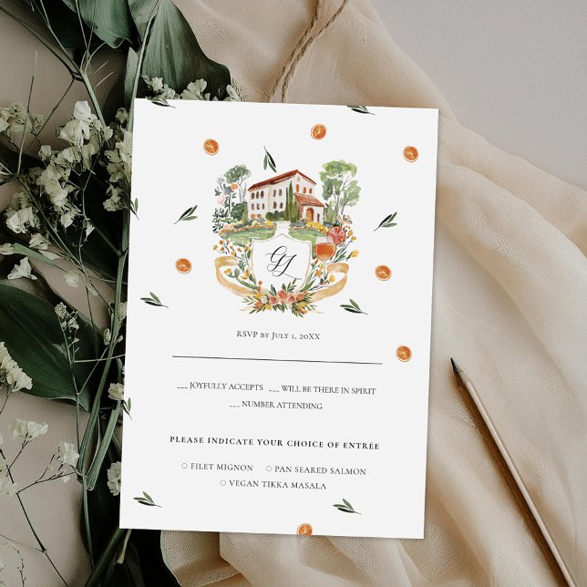 Amore & Aranci | Monogram Wedding RSVP  Card (Creator Uploaded)