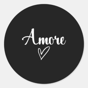 Amore - Italian Love Valentine's Day Classic Round Sticker