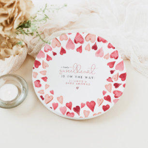 AMORE Little Sweetheart Valentine Day Baby Shower Paper Plate