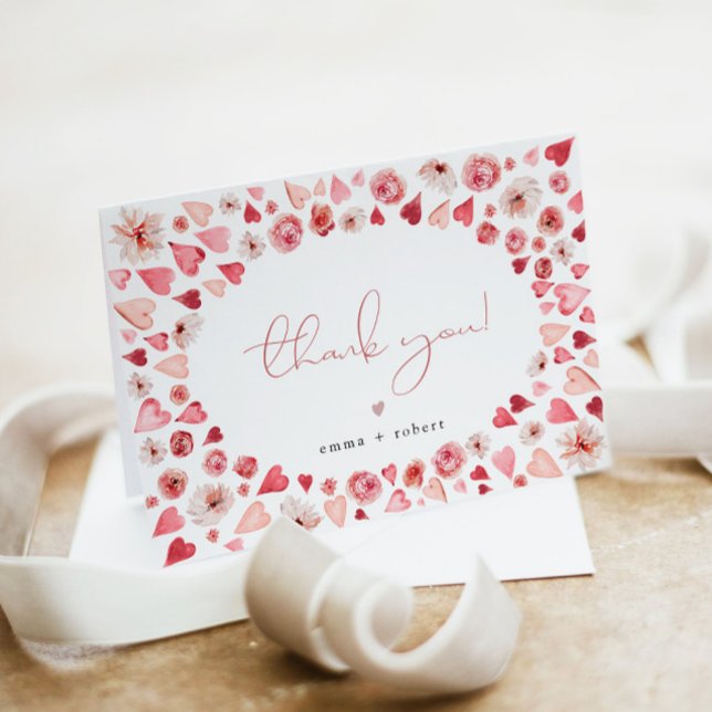 AMORE Little Sweetheart Valentine Day Baby Shower Thank You Card (Creator Uploaded)