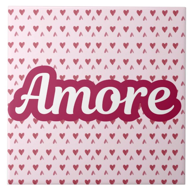 Amore Typography Design – Valentine’s Day Gift Tile (Front)