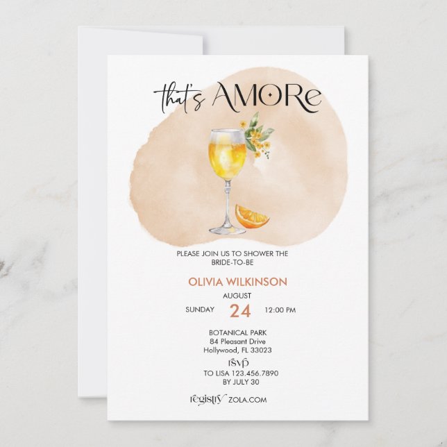 Amore | Watercolor Bridal Shower Invitation (Front)
