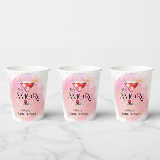 Amore | Watercolor Bridal Shower Paper Cups (Multi)