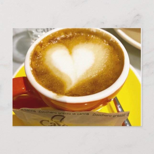 Amoreccino I heart Italian Coffee Postcard (Front)