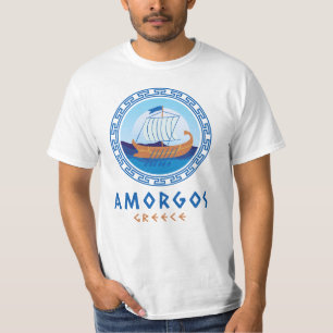 Amorgos, Greece Greek Ship Design Men's T-Shirt