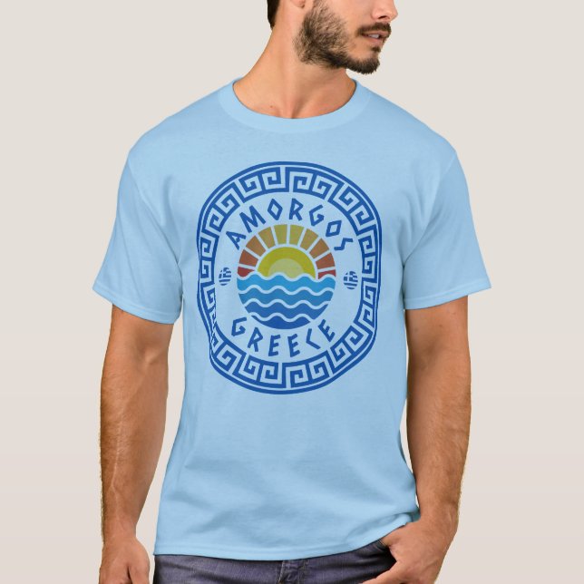 Amorgos Island, Greece - Light Blue Men's T-Shirt (Front)