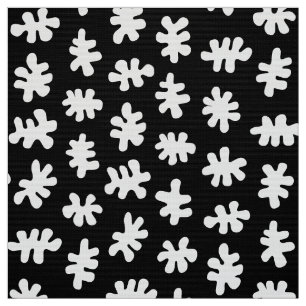 Amorphic Shapes 120322 - White on Black Fabric