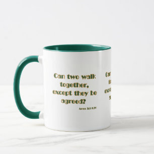 Amos 3:3 KJV Bible Scripture Two-Tone Mug