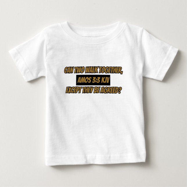 Amos 3:3 KJV Bible Verse Scripture Baby T-Shirt (Front)