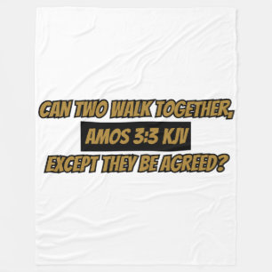 Amos 3:3 KJV Bible Verse Scripture Fleece Blanket