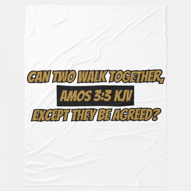 Amos 3:3 KJV Bible Verse Scripture Fleece Blanket (Front)