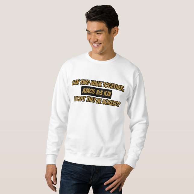 Amos 3:3 KJV Bible Verse Scripture Men's Sweatshirt (Front Full)